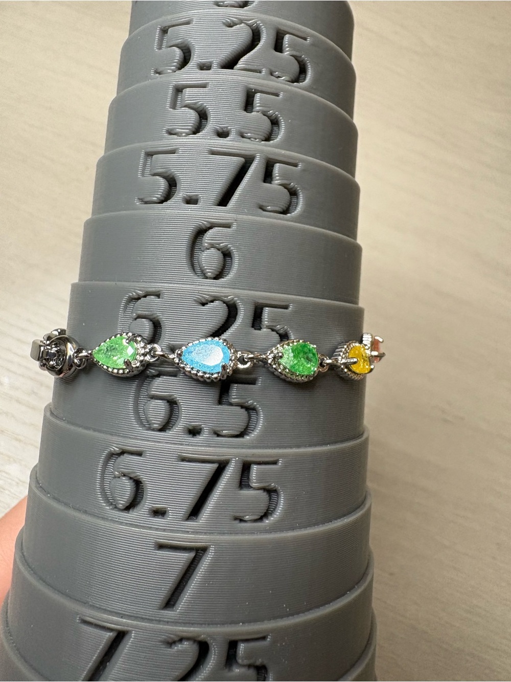 Multicolor Teardrop Crystal Link Bracelet - Women's Jewelry